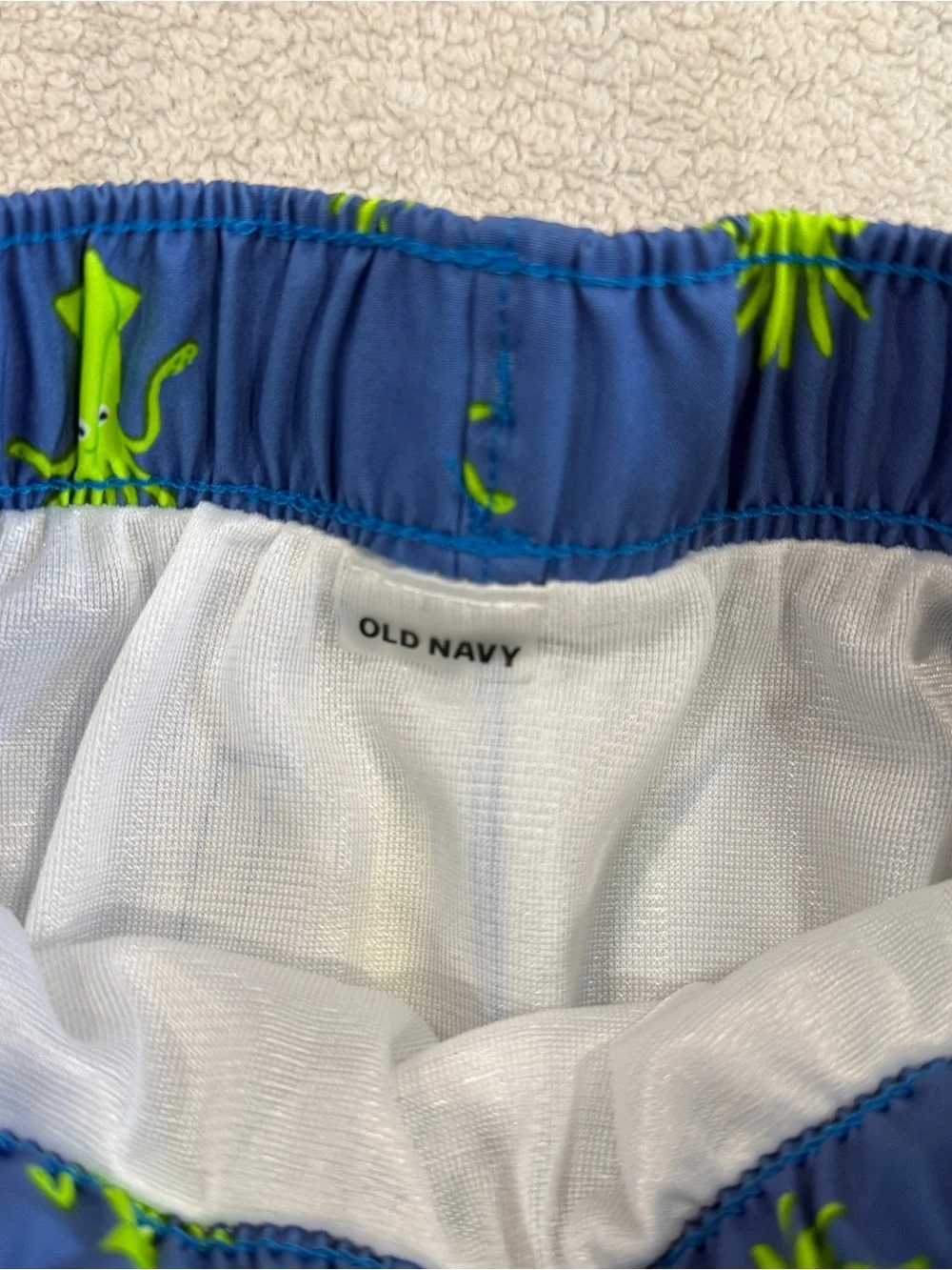 Boys 4T Toddler Swim Suit Trunks Board Shorts Squid Old Navy Neon